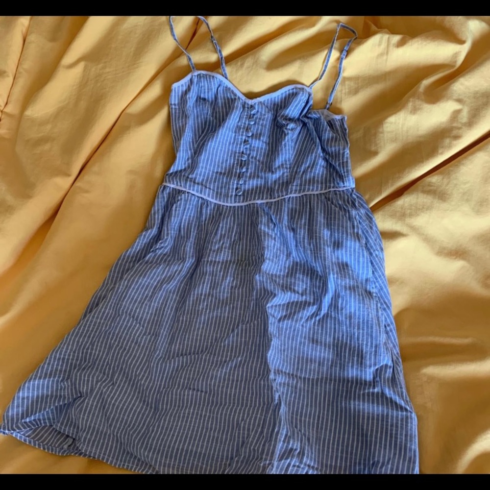 Light blue and white babydoll dress